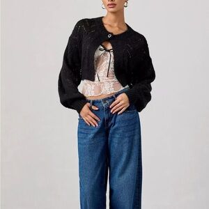New Urban Outfitters Sweater Black Cardigan size Small